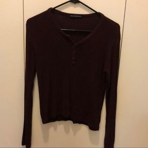 Brandy Melville Burgundy Henley Shirt